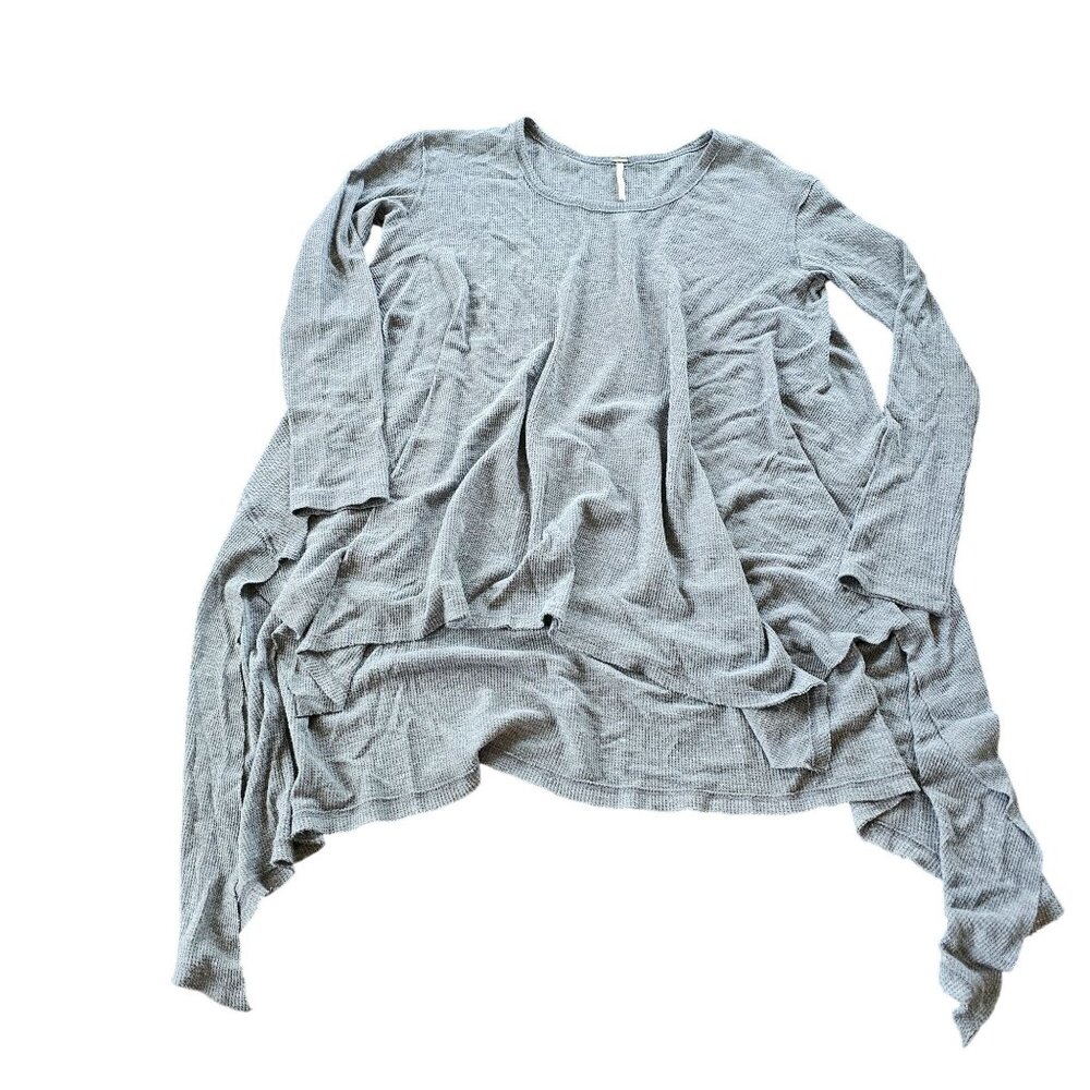 Free People Women's Gray Flowy Knit top shirt size Small